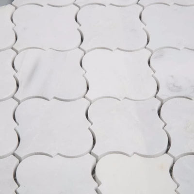 Asian Statuary (Oriental White) Marble Lantern Honed Mosaic Tile - TILE & MOSAIC DEPOT