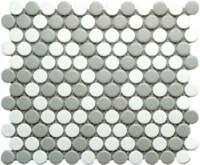 CC MOSAICS GR&W PENNY ROUND 9X10 MOS.