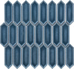 Indigo Blue Ivy Picket Glazed Porcelain Mosaic Tile - TILE & MOSAIC DEPOT