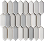 Silver Cloud Blend Ivy Picket Glazed Porcelain Mosaic Tile - TILE & MOSAIC DEPOT