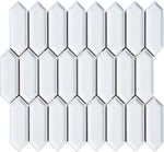 Snow White Ivy Picket Glazed Porcelain Mosaic Tile - TILE & MOSAIC DEPOT