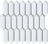 Snow White Ivy Picket Glazed Porcelain Mosaic Tile - TILE & MOSAIC DEPOT