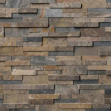 Rustic Gold 3D Slate 6x24 Stacked Stone Ledger Panel - TILE & MOSAIC DEPOT