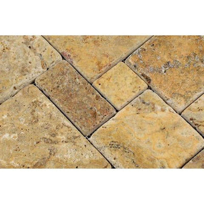 Scabos Opus Mini Pattern Tumbled Mosaic Tile - TILE AND MOSAIC DEPOT