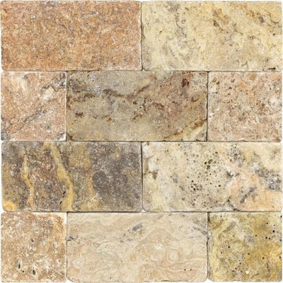 Scabos Travertine 3x6 Tumbled Tile - TILE AND MOSAIC DEPOT