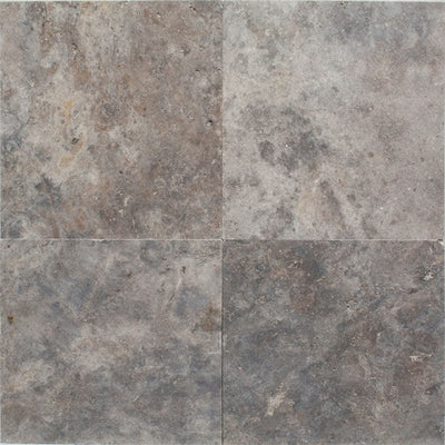 Silver Travertine 3 cm 12x12 Tumbled Paver - TILE AND MOSAIC DEPOT