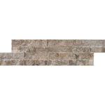 Silver Travertine 4.5x16 Split Face Mini Ledger Panel - TILE AND MOSAIC DEPOT