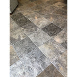 Silver Travertine 18x18 Tumbled Tile - TILE AND MOSAIC DEPOT