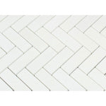 Thassos White Marble 1x3 Herringbone Honed Mosaic Tile - TILE AND MOSAIC DEPOT