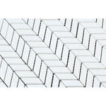 Thassos White Marble Mini Chevron Polished Mosaic Tile - TILE AND MOSAIC DEPOT