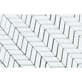 Thassos White Marble Mini Chevron Honed Mosaic Tile - TILE AND MOSAIC DEPOT