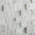 Thassos White Marble 1x2 Split Face Mosaic Tile - TILE AND MOSAIC DEPOT