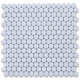 Thassos White Marble Penny Round Polished Mosaic Tile - TILE AND MOSAIC DEPOT