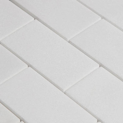 Thassos White Marble 2x4 Honed Mosaic Tile - TILE AND MOSAIC DEPOT