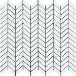 Thassos White Marble Mini Chevron Polished Mosaic Tile - TILE AND MOSAIC DEPOT