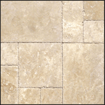 Versailles Pattern Antico Onyx Unilled, Brushed and Chiseled Travertine - TILE & MOSAIC DEPOT