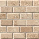 Ivory Travertine 2x4 Deep Beveled Mosaic Tile - TILE AND MOSAIC DEPOT