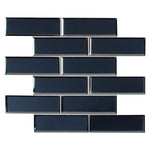 Vague Blue Subway Glass Mosaic Tile - TILE AND MOSAIC DEPOT