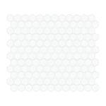 White 1″ Hexagon Glossy