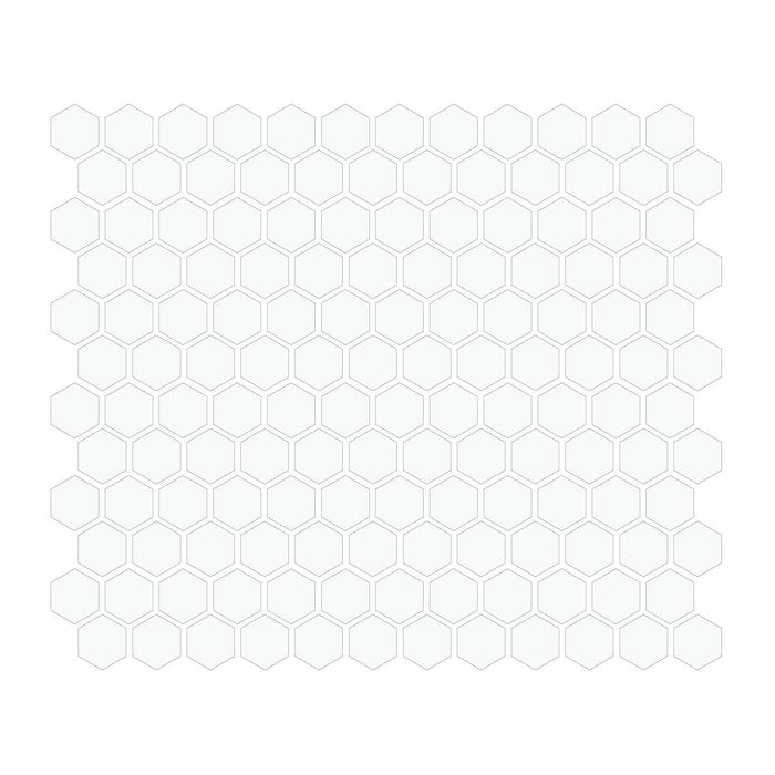 White 1″ Hexagon Glossy