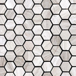 Haisa Light (White Oak) Marble 1x1 Hexagon Honed Mosaic Tile - TILE AND MOSAIC DEPOT