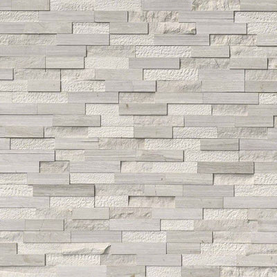 Haisa Light (White Oak) Marble 6X24 3D Multi Design Stacked Stone Ledger Panel - TILE AND MOSAIC DEPOT