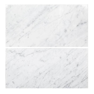 White Carrara Marble 12x24 Honed Tile - TILE AND MOSAIC DEPOT